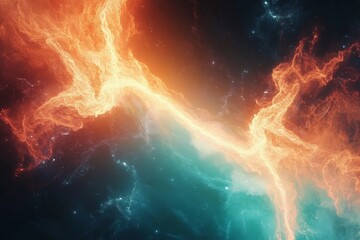 Wall Mural - a vibrant and cosmic nebula filled with swirling colors and stellar dust