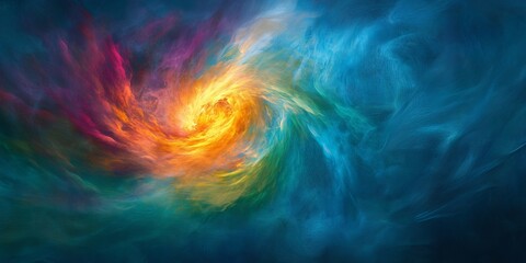 Wall Mural - A vibrant, swirling nebula of colors, an abstract display of cosmic beauty