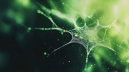 Abstract network structure, green hues