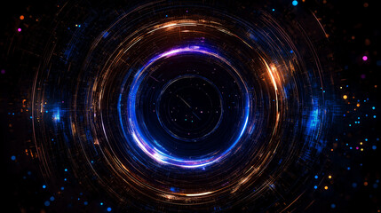 Wall Mural - cosmic portal: an abstract and captivating depiction of a luminous portal shimmering with energetic 