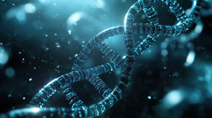 Wall Mural - this digital artwork showcases a stunning double helix design set against a dark, dynamic background