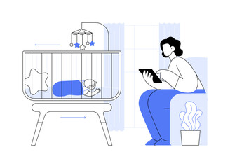Wall Mural - smart bassinet isolated cartoon vector illustrations.