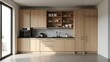 © Gayan - Minimalist Kitchen With Light Wood Cabinets
