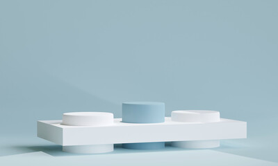 Wall Mural - geometric podium for product presentation. Natural beauty pedestal, relaxation and health, 3d illustration..
