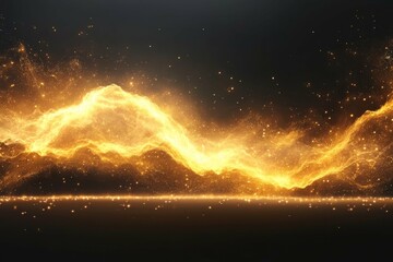 Wall Mural - golden energy waves background