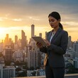 © Metehan - Businesswoman Success Cityscape Sunset