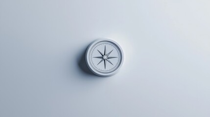 Wall Mural - a sleek, minimalist compass design displayed on a clean white background.