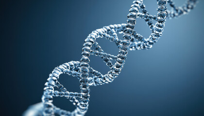 Wall Mural - visual representation of dna structure on a dark blue backdrop highlighting the intricate design of 