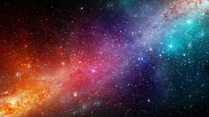 Wall Mural - space scene with stars in the galaxy. panorama. universe filled with stars, nebula and galaxy,. elem