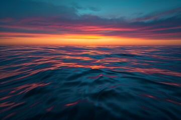 Wall Mural - sunset over the sea with sunrays making sea waters sparkling in magical colors