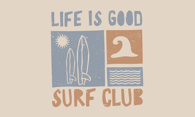 Wall Mural - Surf rider. Summer vibes. Miami beach artwork. Beach modern abstract art. Enjoy beach life. Surf club design for poster, sticker, apparel and others.