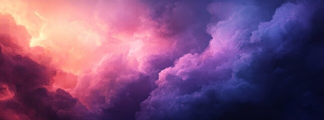 Wall Mural - abstract fantasy background with a pink and purple sky, stormy clouds.
