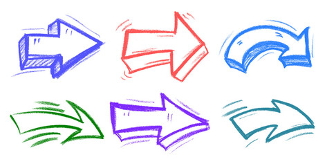 Wall Mural - cartoon arrow crayon chalk drawing png transparent
