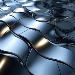 Poster - Seamless high-tech metallic texture featuring chrome reflections with a futuristic sleek surface and luxury modern design Generative AI