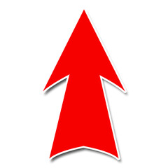 Wall Mural - red arrow on white with shadow