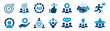 © Kovalova Ivanna - Teamwork icon set. Goal setting, team target, leadership, collaboration