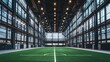 © Abdi - Vast indoor turf field in a renovated industrial space