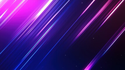 Leinwandbilder - Abstract cyberpunk neon background with glowing geometric shapes, futuristic light trails, and deep blue-purple gradients, high-tech digital aesthetic with a sleek modern look.