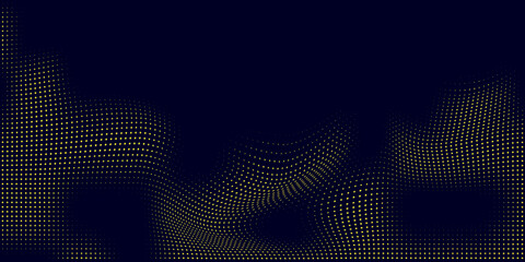 Wall Mural - Halftone Dotted Abstract Background Design. Dark Blue Halftone Dots Digital Texture. Halftone. Vector. 