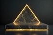 © Sarqiah - Dark marble podium with glowing golden light