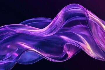 Wall Mural - Abstract fluid 3D render with a black background and holographic, iridescent neon curved wave in motion. Abstract fluid iridescent holographic curved wave in motion colorful gradient design. MZ 