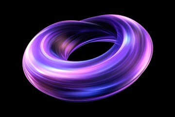 Wall Mural - Abstract fluid holographic iridescent purple curved wave in dark background 3d render. Gradient design element for backgrounds, wallpapers, posters and covers. MZ 