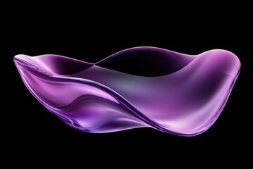 Wall Mural - Abstract fluid holographic iridescent purple curved wave in dark background 3d render. Gradient design element for backgrounds, wallpapers, posters and covers. MZ 