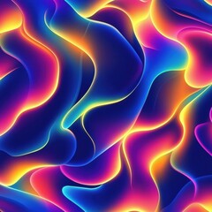 Fototapete - Explore vibrant flowing neon colors with modern digital fluid art showcasing a seamless liquid gradient pattern for high-energy aesthetics Generative AI