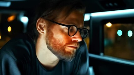 Leinwandbilder - A focused individual examines data displayed on glasses, assessing cybersecurity measures. The setting emphasizes risk management practices in the realm of data protection and breach mitigation.