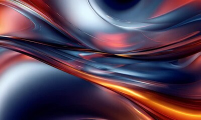 Wall Mural - Dynamic Swirling Abstract Background With Colorful Waves of Light and Flowing Patterns in Rich Shades of Blue, Red and Orange