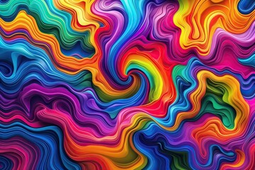 Wall Mural - vibrant color swirl backdrop design featuring dynamic abstract patterns and whimsical aesthetics