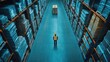 © Berkah1789 - Warehouse Worker Surveys Inventory Rows Of Pallets