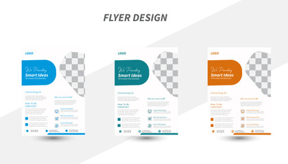corporate creative colorful business flyer template design set, abstract business flyer, vector temp