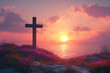© 자인 김 - a cross against the backdrop of dawn,