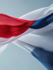 Leinwandbilder - National flag gracefully waving in the wind against a minimalistic background with soft natural lighting and neat fabric texture Generative AI