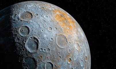 Wall Mural - a close up of a planet with a large orange spot on it