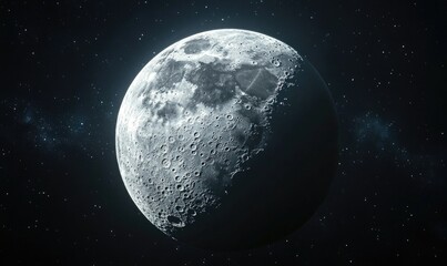 Wall Mural - a large, round, grey moon in the sky