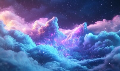 Wall Mural - the sky is filled with a beautiful, colorful cloud