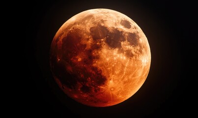 Wall Mural - a large red moon in the night sky