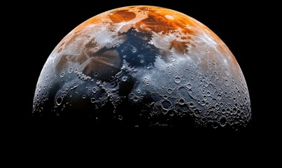 Wall Mural - a close up of the moon with a red and blue color scheme