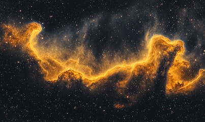 Wall Mural - a long orange cloud in the sky with many stars