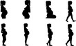 © Anomal - set of Icon of a pregnant woman with a visible belly.
