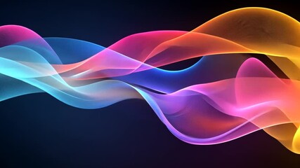 Wall Mural - Abstract Colorful Light Waves on Dark Background