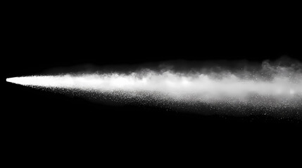 Wall Mural - a black and white photograph of a beam of light cutting through the darkness, illuminating floating 