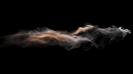 Wall Mural - ethereal smoke fragments dance against a black backdrop, creating artistic, dark smoke images. monoc