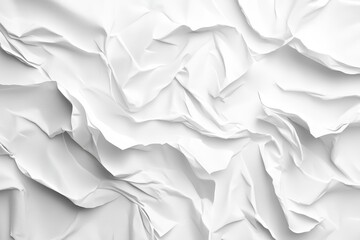 Fototapete - Textured white crumpled paper background ideal for creative projects, design work, or artistic applications in interior decoration and graphic design