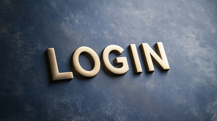 Fototapete - Golden login sign representing access and security on a textured background