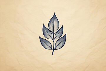 Poster - Minimalist illustration of a plant leaf on a soft background emphasizing nature and simplicity in design