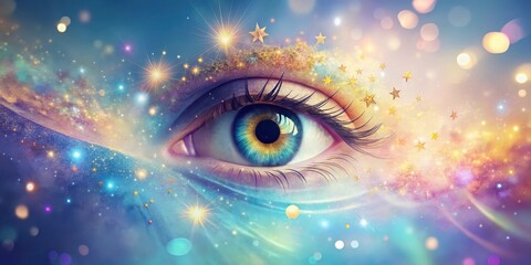Wall Mural - a celestial eye gazing into the infinite depths of a sparkling cosmos
