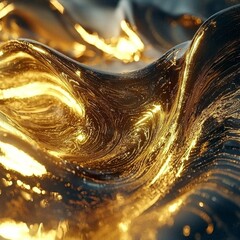 Wall Mural - Captivating abstract golden luxury background.